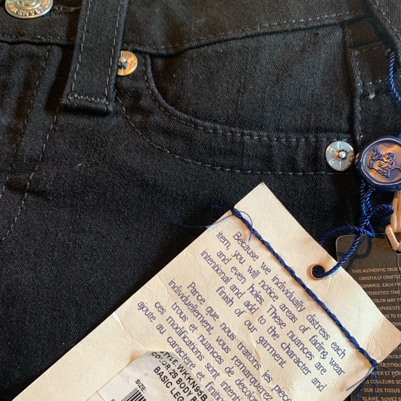 True Religion sz 25 Basic Black Skinny jeans NWT - Picture 6 of 8